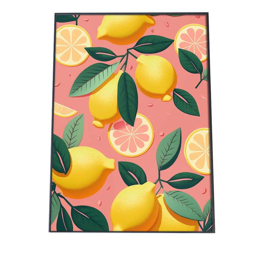 ポスター レトロ 昭和 ポップ カラフル ピンク フルーツ 柄 インテリア おしゃれ アート モダン a0 a1 a2 a3 a4 b0 b1 b2 b3 b4 特大 大きい 小さい 縦【si-poster-35】