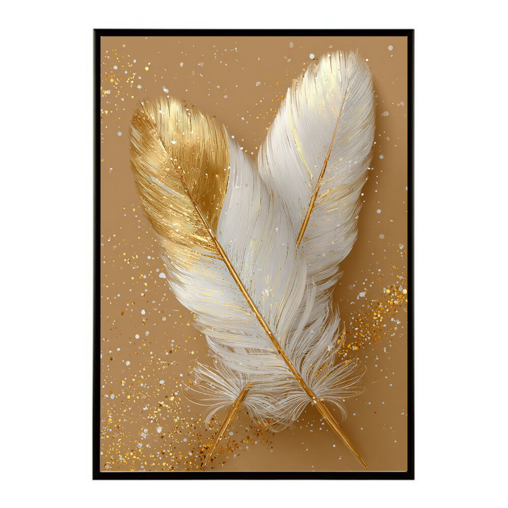 Rakuten - フラッシュゴールデンフェザー 羽 鳥 北欧 キレイ目 オトナ 女子力 金色 ポスター 用紙とサイズが選べる インテリア おしゃれ プリントポスター フォト イラスト お洒落 特大 大きい【lm-poster-2395】