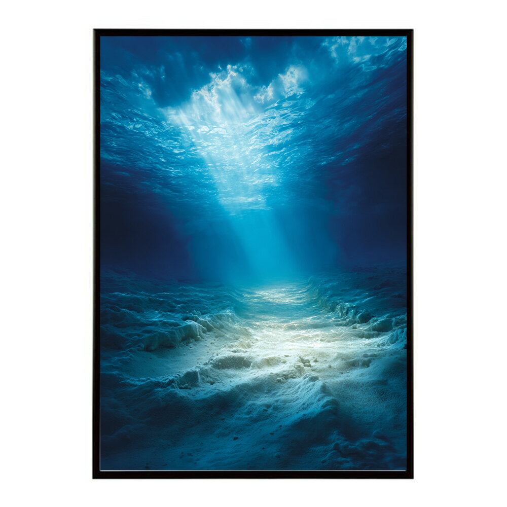 Rakuten - ポスター インテリア 水色界隈 おしゃれ 部屋飾り 深海 海 青 光 幻想的 プリントポスター 特大 大きい 推し活 壁掛け お洒落 神秘的【lm-poster-4009】