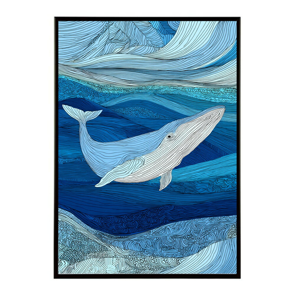 クジラ ホエール 海 魚 ブルー 青 ocean オーシャン アクア 水族館 イルカ 海洋 ポスター 用紙とサイズが選べる インテリア おしゃれ プリントポスター フォト イラスト お洒落 特大 大きい【lm-poster-4450】