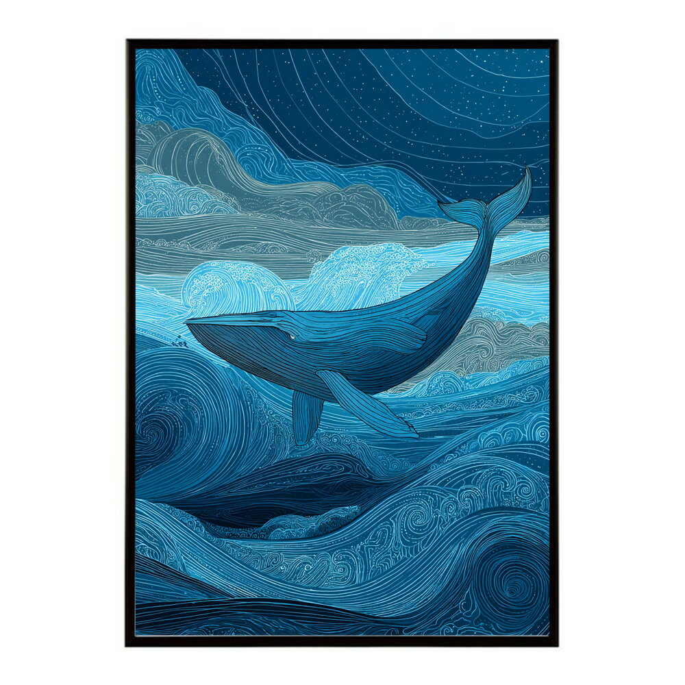 クジラ ホエール 海 魚 ブルー 青 ocean オーシャン アクア 水族館 イルカ 海洋 ポスター 用紙とサイズが選べる インテリア おしゃれ プリントポスター フォト イラスト お洒落 特大 大きい【lm-poster-4463】