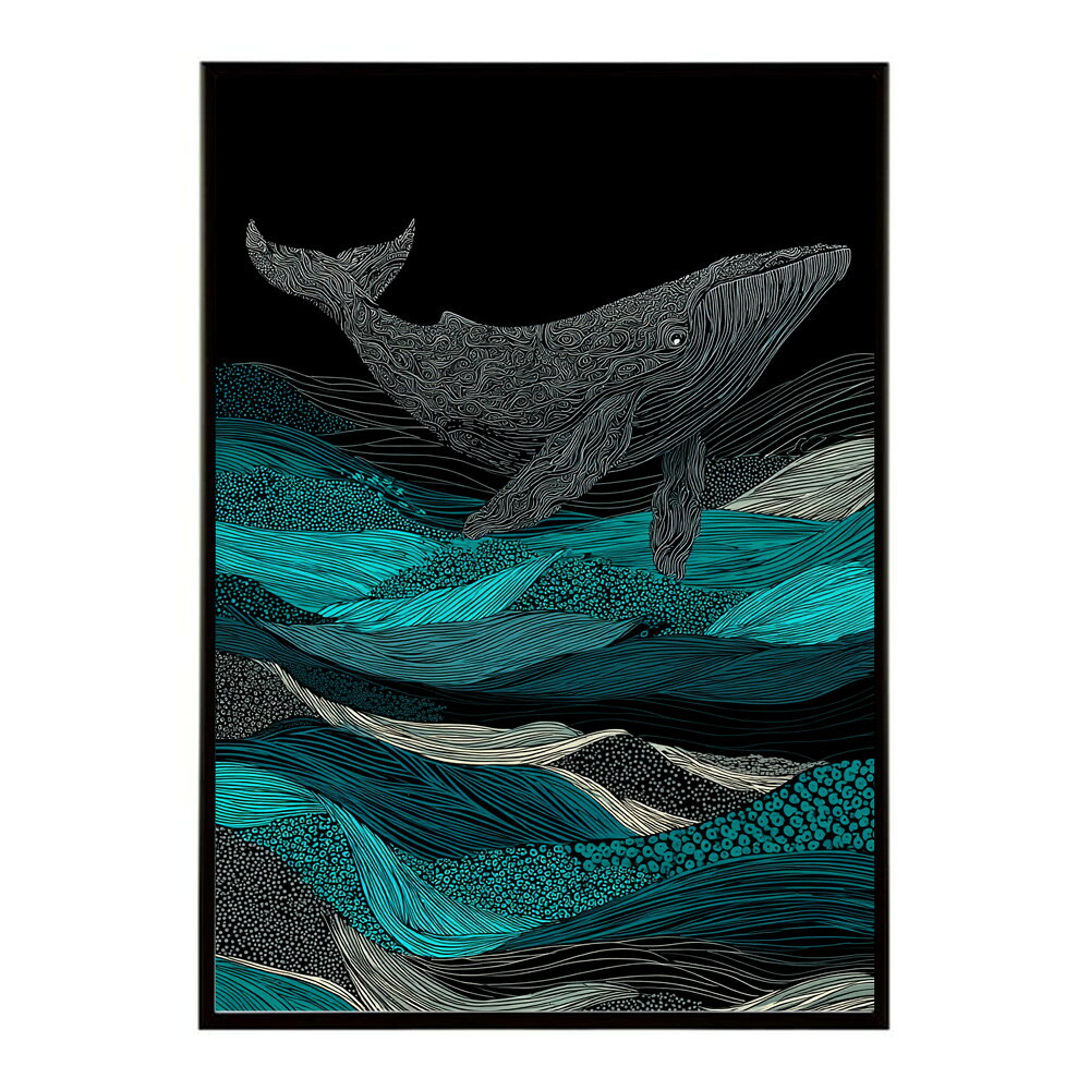 クジラ ホエール 海 魚 ブルー 青 ocean オーシャン アクア 水族館 イルカ 海洋 ポスター 用紙とサイズが選べる インテリア おしゃれ プリントポスター フォト イラスト お洒落 特大 大きい【lm-poster-4517】