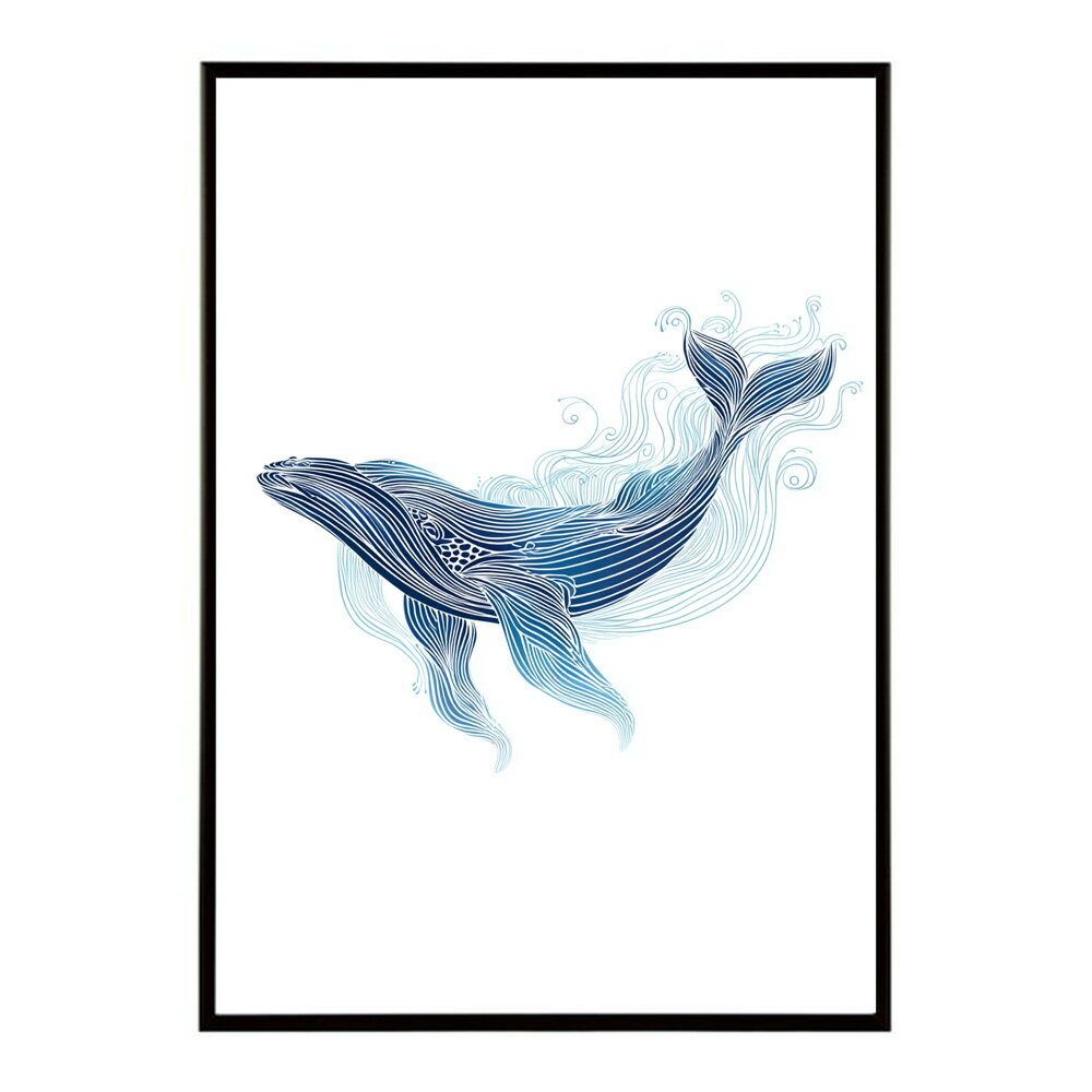 クジラ ホエール 海 魚 ブルー 青 ocean オーシャン アクア 水族館 イルカ 海洋 ポスター 用紙とサイズが選べる インテリア おしゃれ プリントポスター フォト イラスト お洒落 特大 大きい【lm-poster-4534】