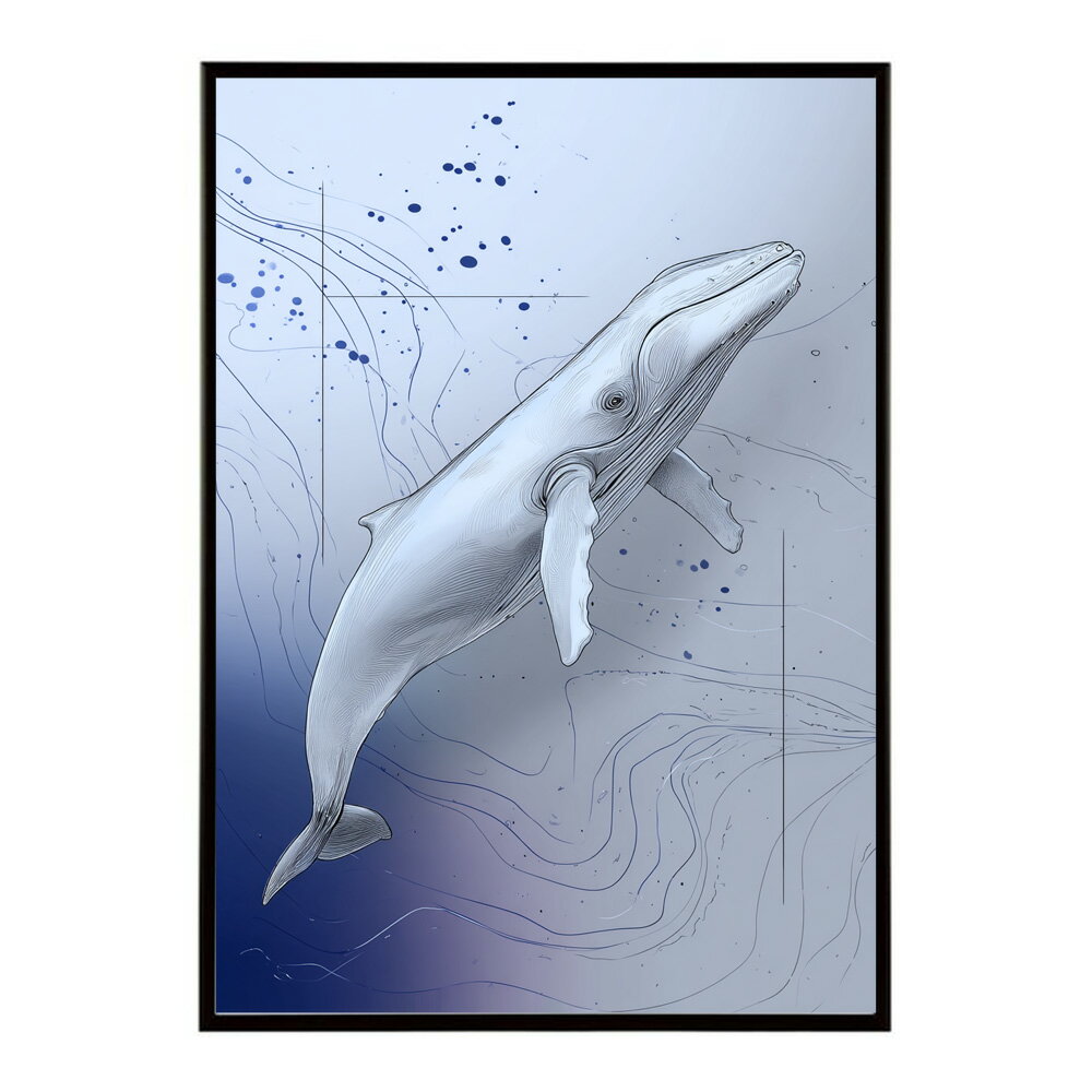 クジラ ホエール 海 魚 ブルー 青 ocean オーシャン アクア 水族館 イルカ 海洋 ポスター 用紙とサイズが選べる インテリア おしゃれ プリントポスター フォト イラスト お洒落 特大 大きい【lm-poster-4567】