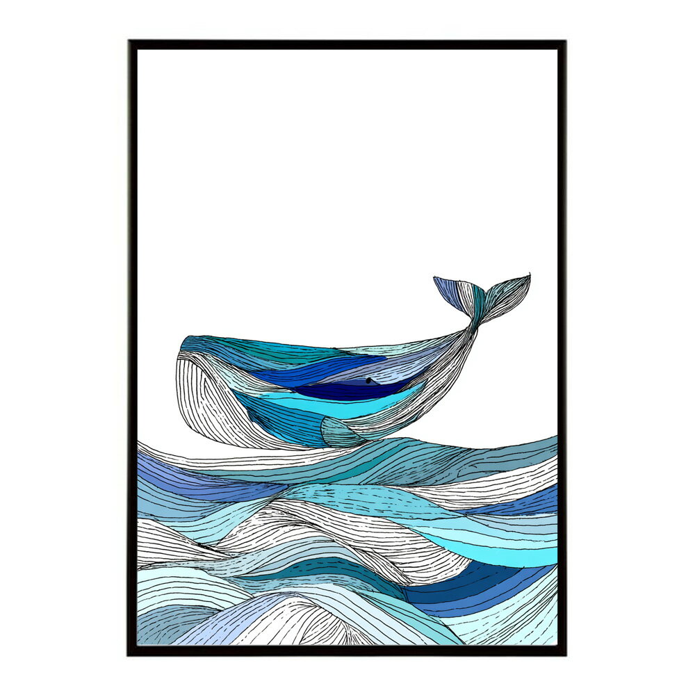 クジラ ホエール 海 魚 ブルー 青 ocean オーシャン アクア 水族館 イルカ 海洋 ポスター 用紙とサイズが選べる インテリア おしゃれ プリントポスター フォト イラスト お洒落 特大 大きい【lm-poster-4600】