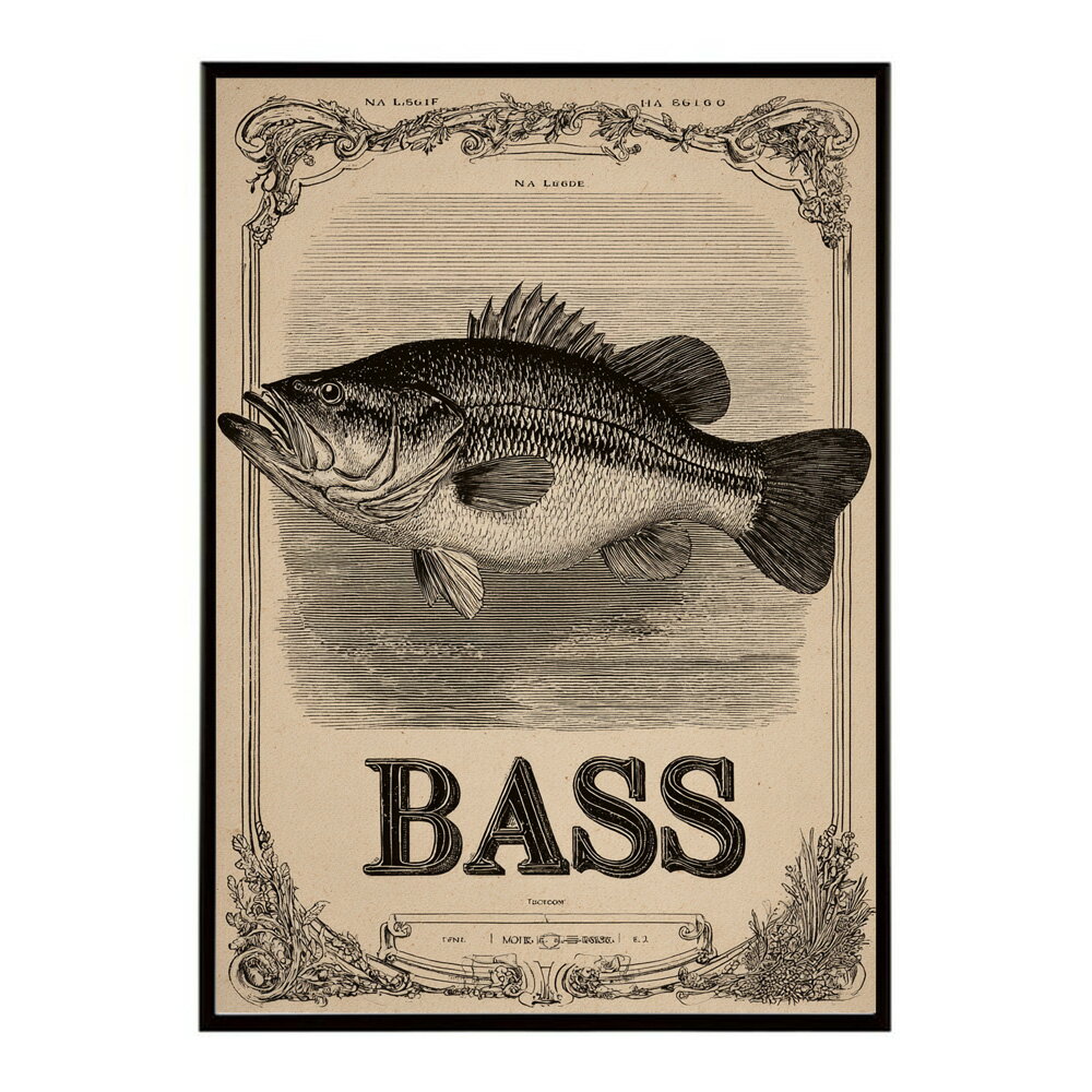 Rakuten - BASS ポスター ブラックバス フィッシング アート 釣り ビンテージ アメリカン レトロデザイン 壁掛けポスター ガレージ カフェ バー インテリア 装飾 インテリア プリントポスター フォト イラスト お洒落 特大 大きい【lm-poster-5050】