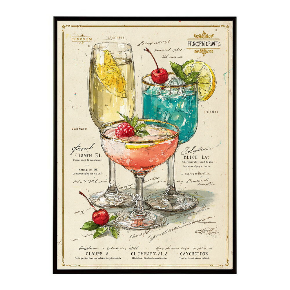 ポスター　モヒートポスター おしゃれ バー インテリア アート 北欧風 絵 ウォールアート 酒 カクテル 海外風 カフェ レストラン 英字デザイン おしゃれ フォト イラスト お洒落 特大 大きい【lm-poster-6231】