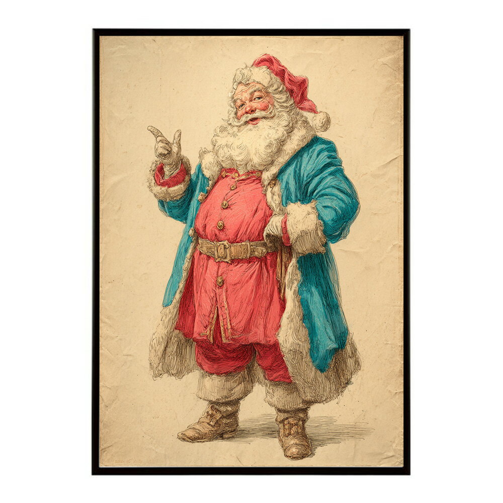 Rakuten - Christmas サンタクロース サンタ イベント パーティー 北欧 Xmas トナカイ 絵画 イラスト ポスター インテリア おしゃれ プリントポスター フォト イラスト 【lm-poster-7217】