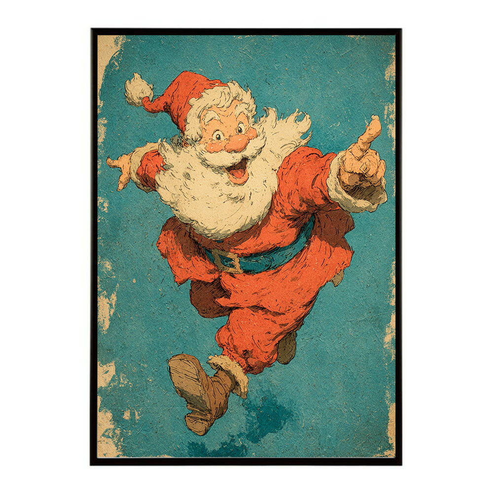Rakuten - Christmas サンタクロース サンタ イベント パーティー 北欧 Xmas トナカイ 絵画 イラスト ポスター インテリア おしゃれ プリントポスター フォト イラスト 【lm-poster-7227】
