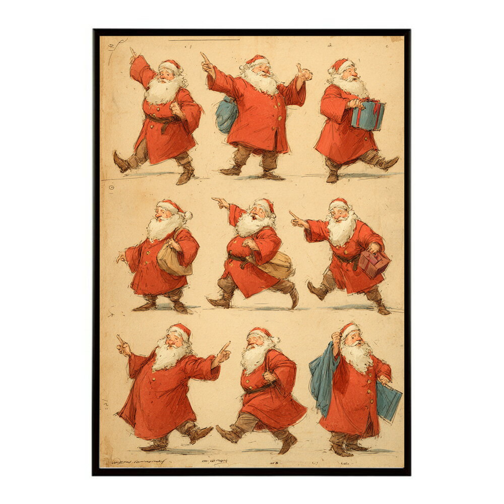 Rakuten - Christmas サンタクロース サンタ イベント パーティー 北欧 Xmas トナカイ 絵画 イラスト ポスター インテリア おしゃれ プリントポスター フォト イラスト 【lm-poster-7246】
