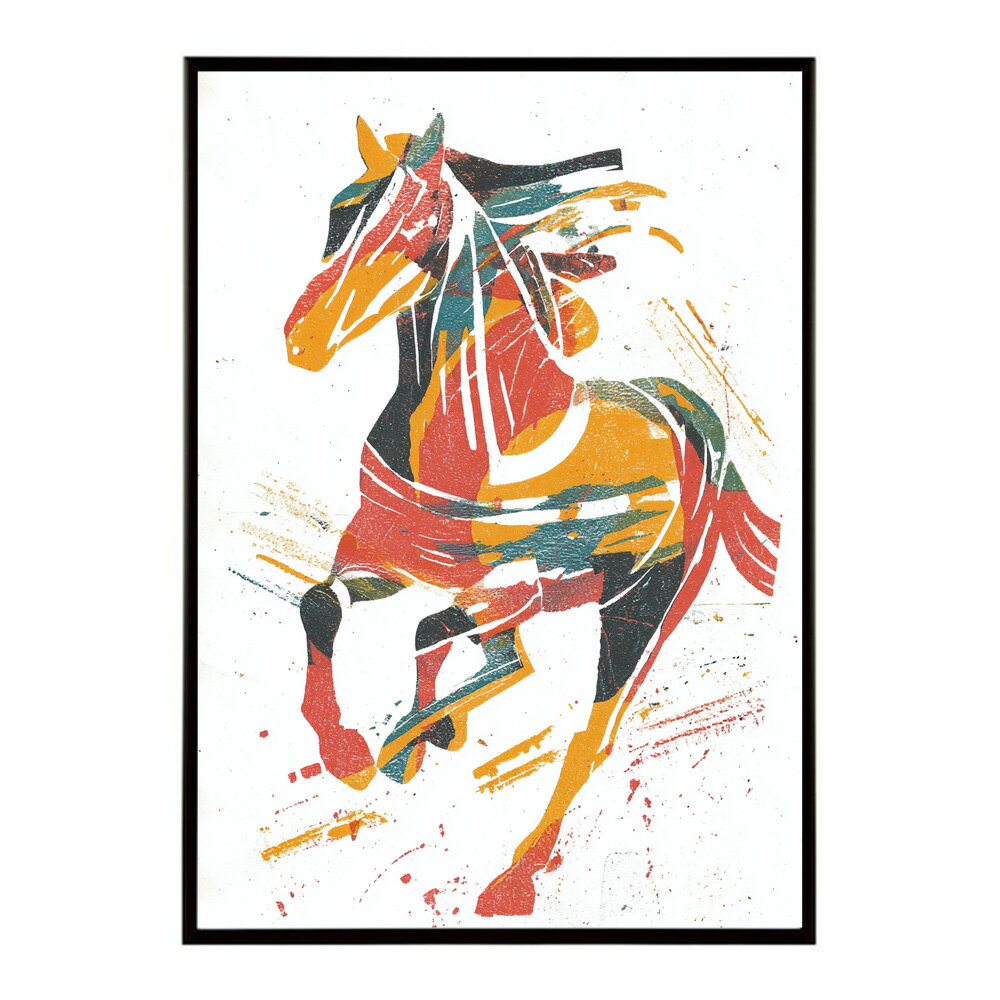 Rakuten - 馬 ホース 絵 絵画 写真 動物 アニマル 北欧 ポップ アート 手書き 安い ポスター インテリア おしゃれ プリントポスター フォト イラスト【lm-poster-7351】