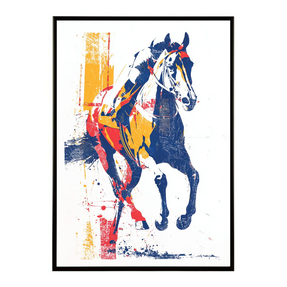 馬 ホース 絵 絵画 写真 動物 アニマル 北欧 ポップ アート 手書き 安い ポスター インテリア おしゃれ プリントポスター フォト イラスト