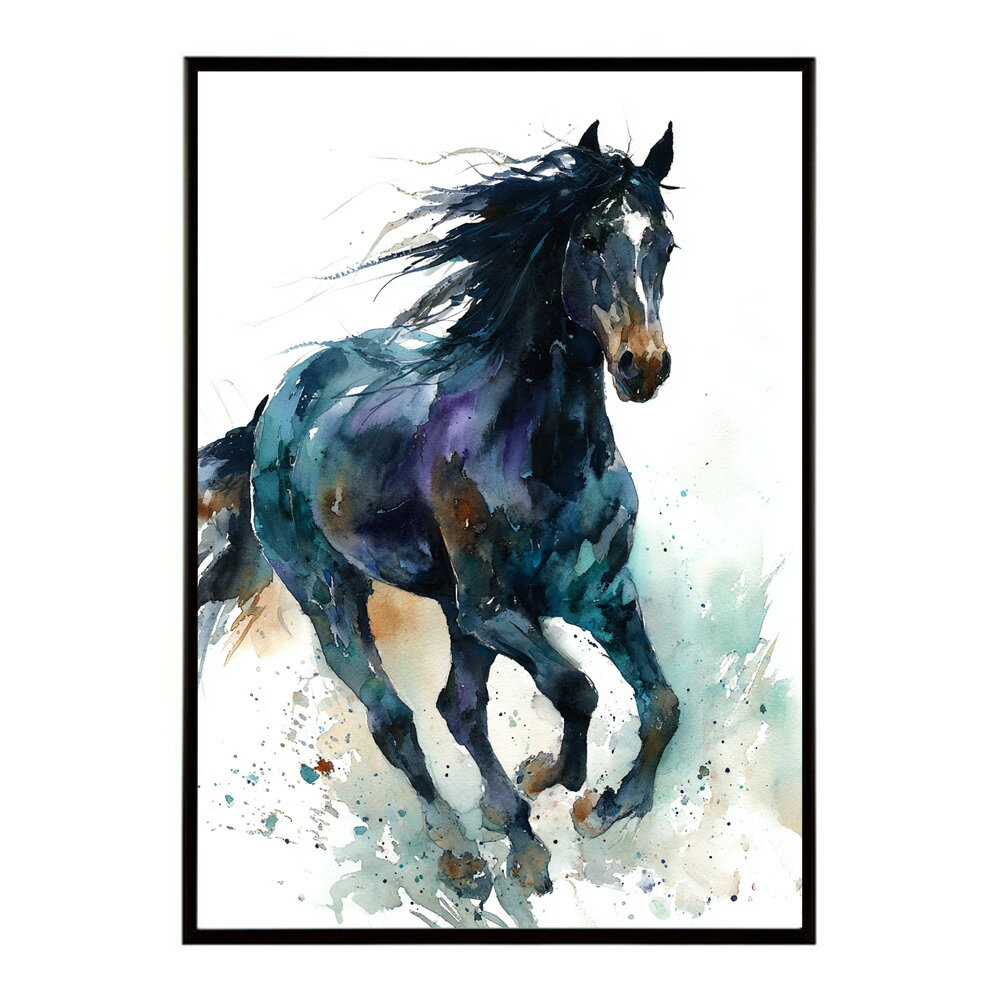 馬 ホース 絵 絵画 写真 動物 アニマル 北欧 ポップ アート 手書き 安い ポスター インテリア おしゃれ プリントポスター フォト イラスト【lm-poster-7725】