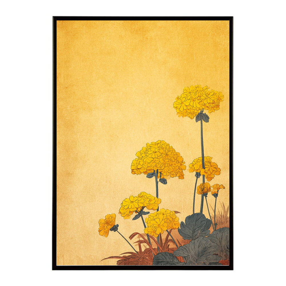 レトロフラワー 花 浮世絵 古典 花札 植物 ボタニカル リース ブーケ ポスター 用紙とサイズが選べる インテリア おしゃれ プリントポスター 【km-poster-136】