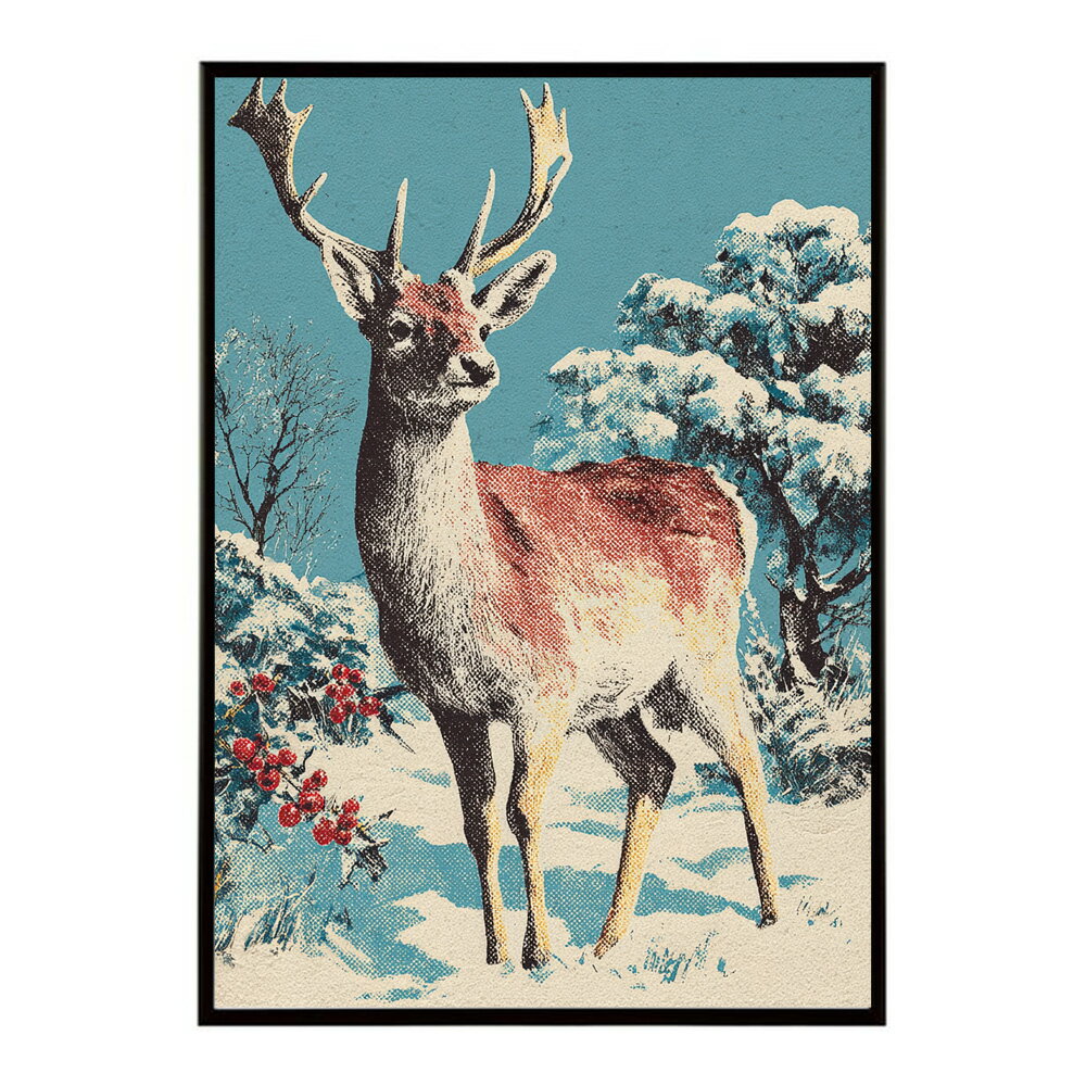 トナカイ 北欧 シカ 鹿 アニマル 動物 アート　おしゃれ プリントポスター フォト イラスト クリ ...