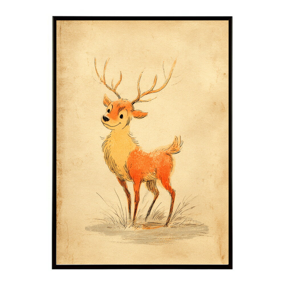 トナカイ 北欧 シカ 鹿 アニマル 動物 アート　おしゃれ プリントポスター フォト イラスト クリスマス..