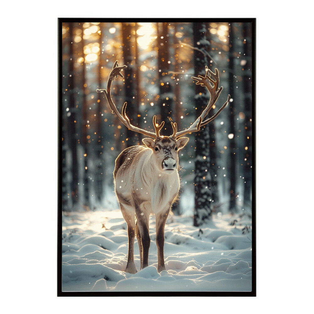 トナカイ 北欧 シカ 鹿 アニマル 動物 アート　おしゃれ プリントポスター フォト イラスト クリスマス インテリア 印刷 【lm-poster-8221】