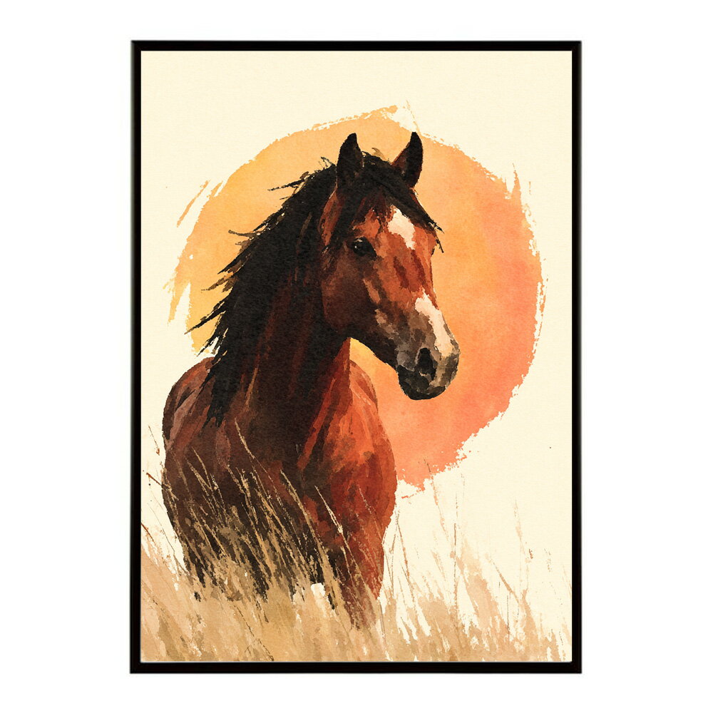 馬 ポスター 和モダン 掛け軸 風 アートパネル 花 鎧絵 風 日本画 風 インテリア 壁掛け 玄関 和室 モダン 高級 用紙とサイズが選べる インテリア おしゃれ プリントポスター フォト イラスト お洒落 特大 大きい【km-poster-1100】