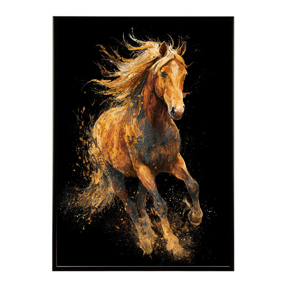 Rakuten - ポスター 馬 アートポスター おしゃれ 絵画 風 イラスト 日本画 浮世絵 風 インテリア 壁掛け モダン 和モダン リビング 玄関 寝室インテリア おしゃれ プリントポスター フォト イラスト お洒落 特大 大きい【km-poster-1175】