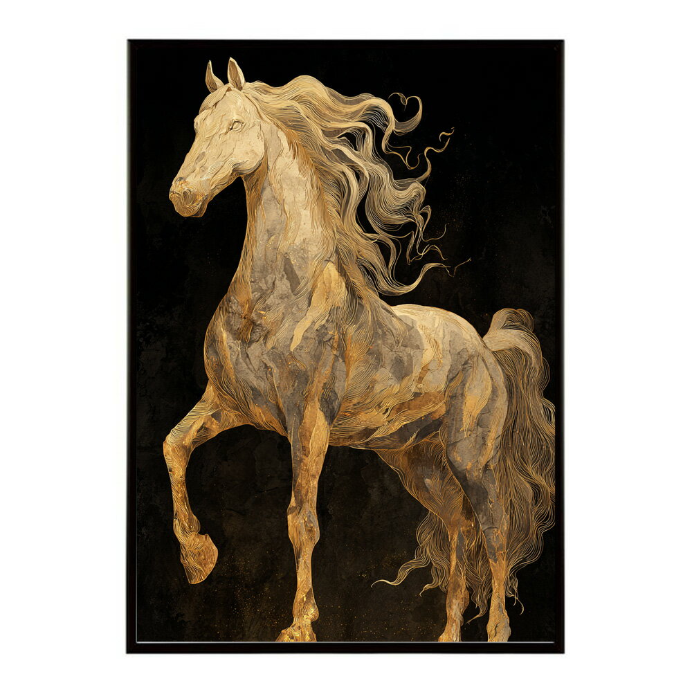 Rakuten - ポスター 馬 アートポスター おしゃれ 絵画 風 イラスト 日本画 浮世絵 風 インテリア 壁掛け モダン 和モダン リビング 玄関 寝室インテリア おしゃれ プリントポスター フォト イラスト お洒落 特大 大きい【km-poster-1299】