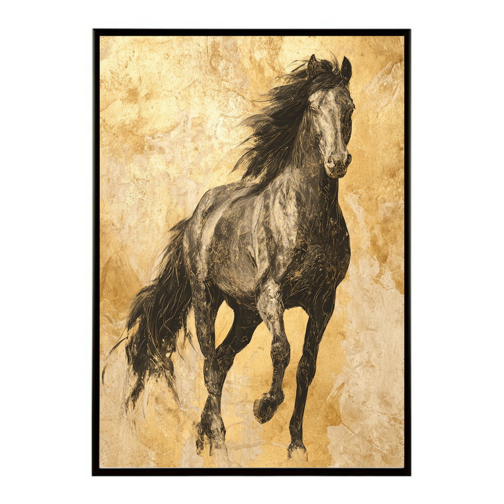 Rakuten - ポスター 馬 アートポスター おしゃれ 絵画 風 イラスト 日本画 浮世絵 風 インテリア 壁掛け モダン 和モダン リビング 玄関 寝室インテリア おしゃれ プリントポスター フォト イラスト お洒落 特大 大きい【km-poster-1336】