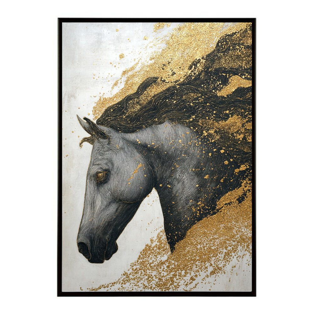 Rakuten - ポスター 馬 アートポスター おしゃれ 絵画 風 イラスト 日本画 浮世絵 風 インテリア 壁掛け モダン 和モダン リビング 玄関 寝室インテリア おしゃれ プリントポスター フォト イラスト お洒落 特大 大きい【km-poster-1461】