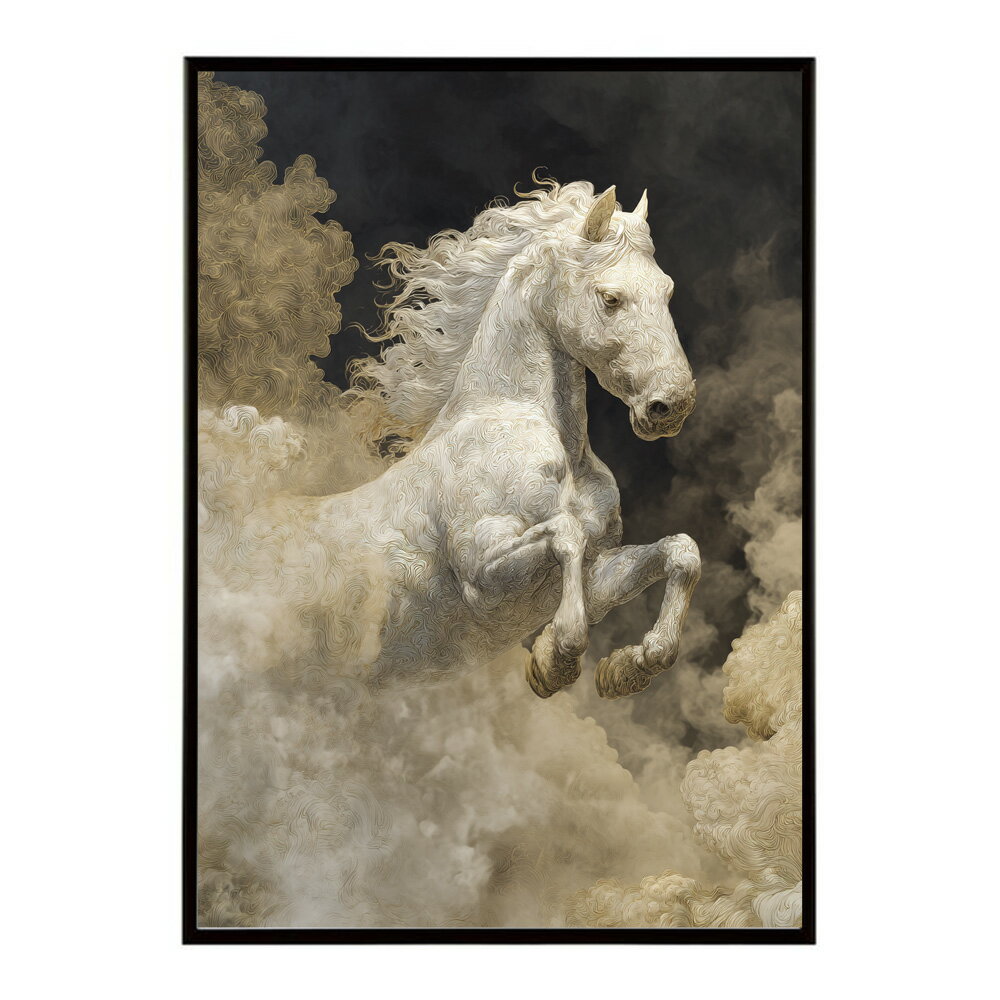 Rakuten - ポスター 馬 アートポスター おしゃれ 絵画 風 イラスト 日本画 浮世絵 風 インテリア 壁掛け モダン 和モダン リビング 玄関 寝室インテリア おしゃれ プリントポスター フォト イラスト お洒落 特大 大きい【km-poster-1515】