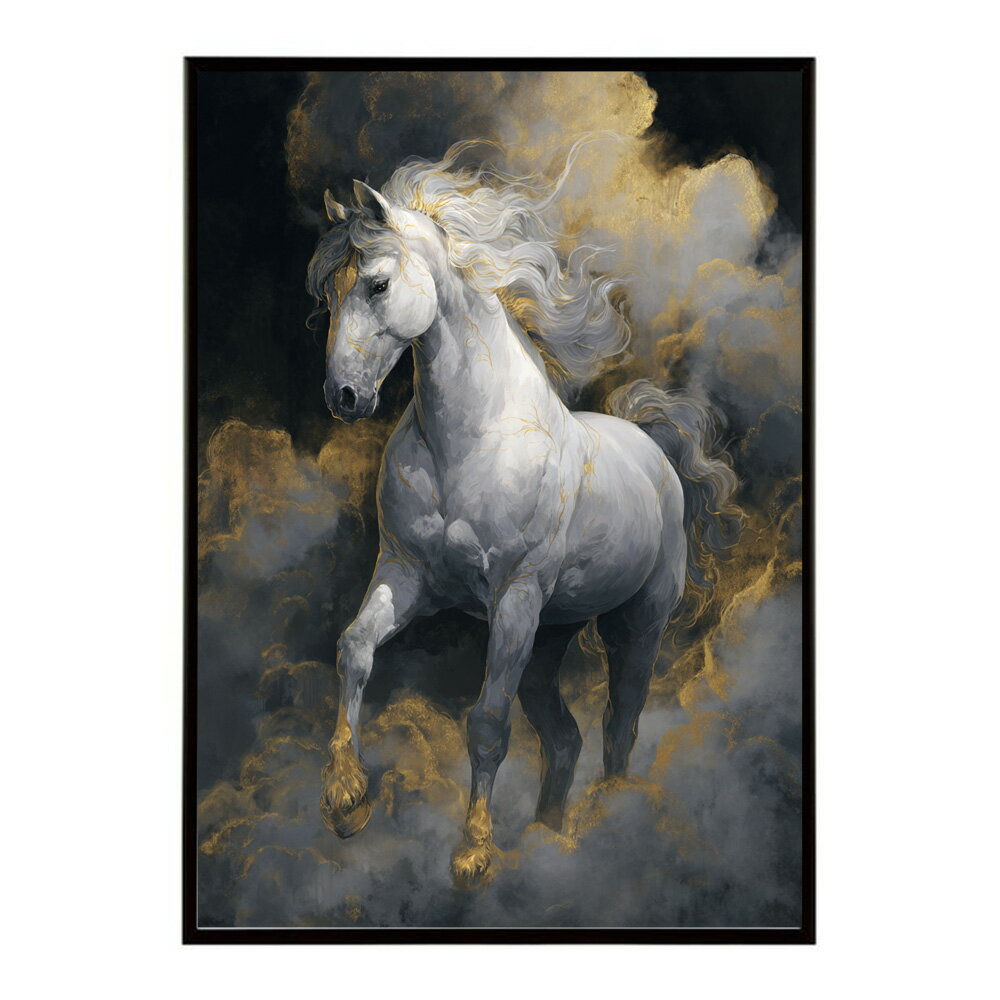 Rakuten - ポスター 馬 アートポスター おしゃれ 絵画 風 イラスト 日本画 浮世絵 風 インテリア 壁掛け モダン 和モダン リビング 玄関 寝室インテリア おしゃれ プリントポスター フォト イラスト お洒落 特大 大きい【km-poster-1610】