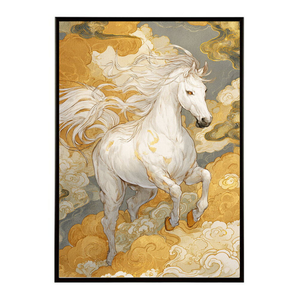 ポスター 馬 アートポスター おしゃれ 絵画 風 イラスト 日本画 浮世絵 風 インテリア 壁掛け モダン 和モダン リビング 玄関 寝室インテリア おしゃれ プリントポスター フォト イラスト お洒落 特大 大きい【km-poster-1661】