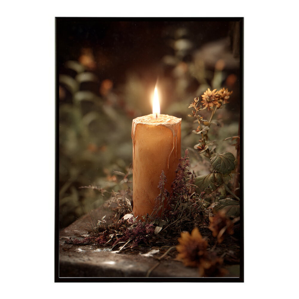 キャンドル ポスター 癒し ヒーリング 瞑想 マインドフルネス 静けさ 光 蝋燭 アート 北欧 インテリア 寝室 ヨガ 空間 用紙とサイズが選べる インテリア おしゃれ プリントポスター フォト イラスト お洒落 特大 大きい【km-poster-611】