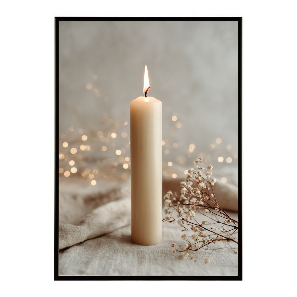 キャンドル ポスター 癒し ヒーリング 瞑想 マインドフルネス 静けさ 光 蝋燭 アート 北欧 インテリア 寝室 ヨガ 空間 用紙とサイズが選べる インテリア おしゃれ プリントポスター フォト イラスト お洒落 特大 大きい【km-poster-633】