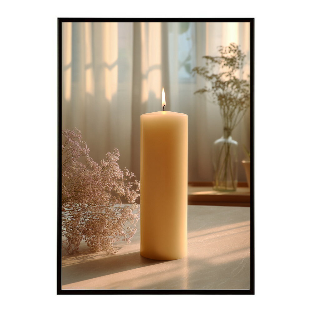 キャンドル ポスター 癒し ヒーリング 瞑想 マインドフルネス 静けさ 光 蝋燭 アート 北欧 インテリア 寝室 ヨガ 空間 用紙とサイズが選べる インテリア おしゃれ プリントポスター フォト イラスト お洒落 特大 大きい【km-poster-640】