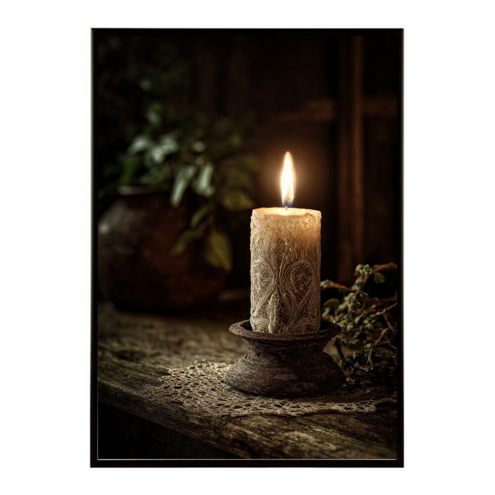 キャンドル ポスター 癒し ヒーリング 瞑想 マインドフルネス 静けさ 光 蝋燭 アート 北欧 インテリア 寝室 ヨガ 空間 用紙とサイズが選べる インテリア おしゃれ プリントポスター フォト イラスト お洒落 特大 大きい【km-poster-687】