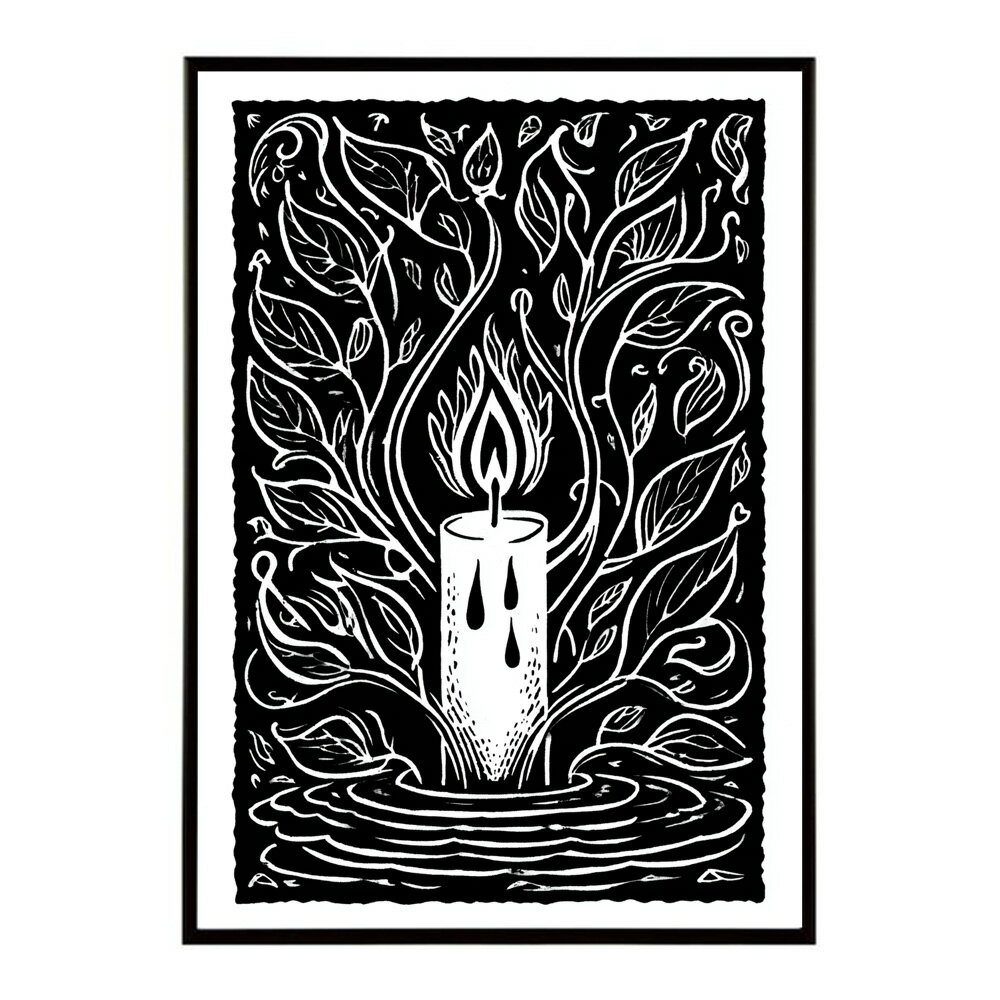 キャンドル ポスター 癒し ヒーリング 瞑想 マインドフルネス 静けさ 光 蝋燭 アート 北欧 インテリア 寝室 ヨガ 空間 用紙とサイズが選べる インテリア おしゃれ プリントポスター フォト イラスト お洒落 特大 大きい【km-poster-694】