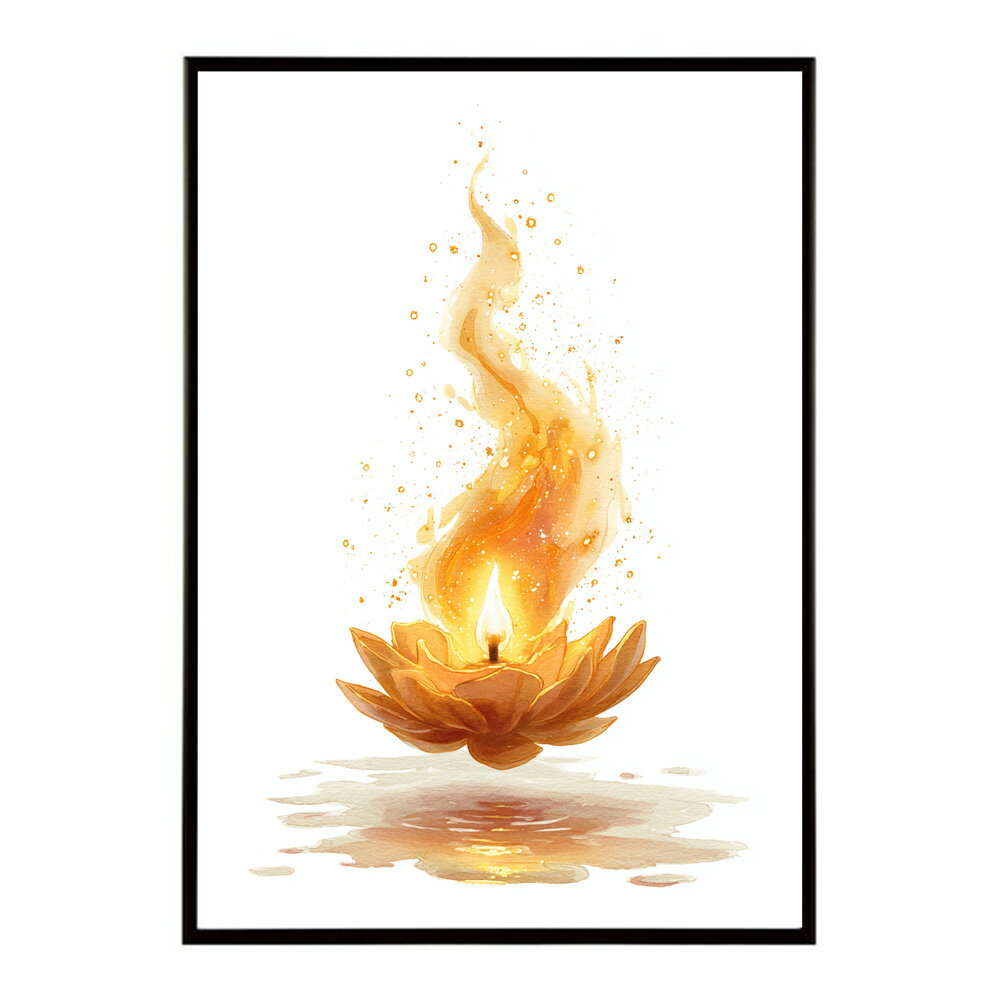 キャンドル ポスター 癒し ヒーリング 瞑想 マインドフルネス 静けさ 光 蝋燭 アート 北欧 インテリア 寝室 ヨガ 空間 用紙とサイズが選べる インテリア おしゃれ プリントポスター フォト イラスト お洒落 特大 大きい【km-poster-715】
