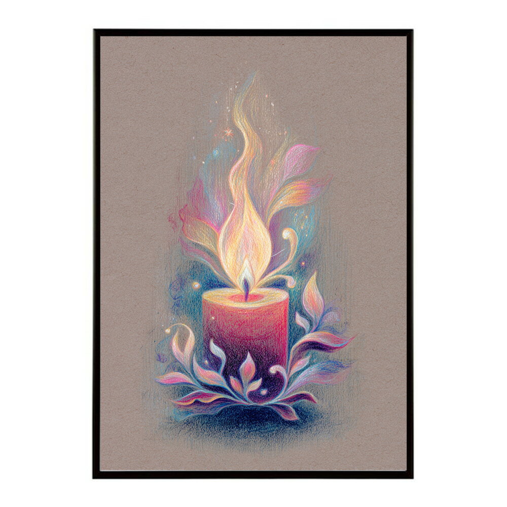 キャンドル ポスター 癒し ヒーリング 瞑想 マインドフルネス 静けさ 光 蝋燭 アート 北欧 インテリア 寝室 ヨガ 空間 用紙とサイズが選べる インテリア おしゃれ プリントポスター フォト イラスト お洒落 特大 大きい【km-poster-721】