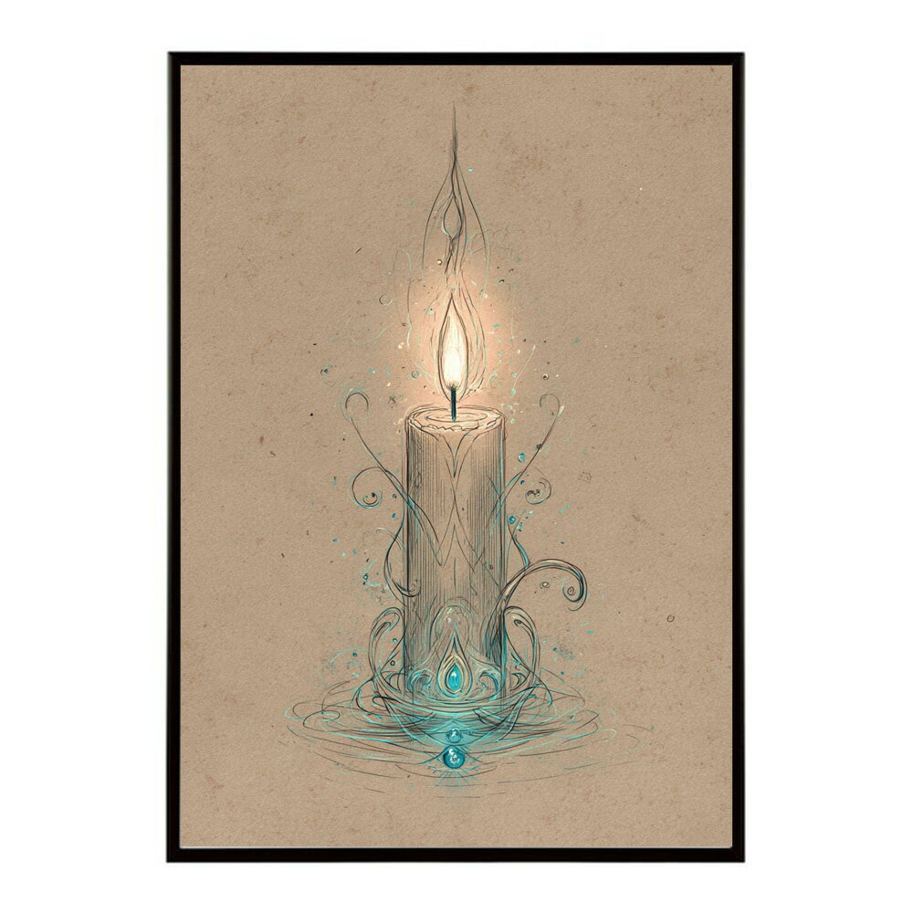 キャンドル ポスター 癒し ヒーリング 瞑想 マインドフルネス 静けさ 光 蝋燭 アート 北欧 インテリア 寝室 ヨガ 空間 用紙とサイズが選べる インテリア おしゃれ プリントポスター フォト イラスト お洒落 特大 大きい【km-poster-722】