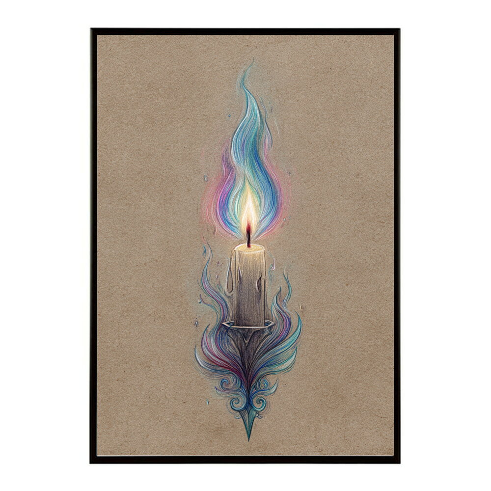キャンドル ポスター 癒し ヒーリング 瞑想 マインドフルネス 静けさ 光 蝋燭 アート 北欧 インテリア 寝室 ヨガ 空間 用紙とサイズが選べる インテリア おしゃれ プリントポスター フォト イラスト お洒落 特大 大きい【km-poster-724】