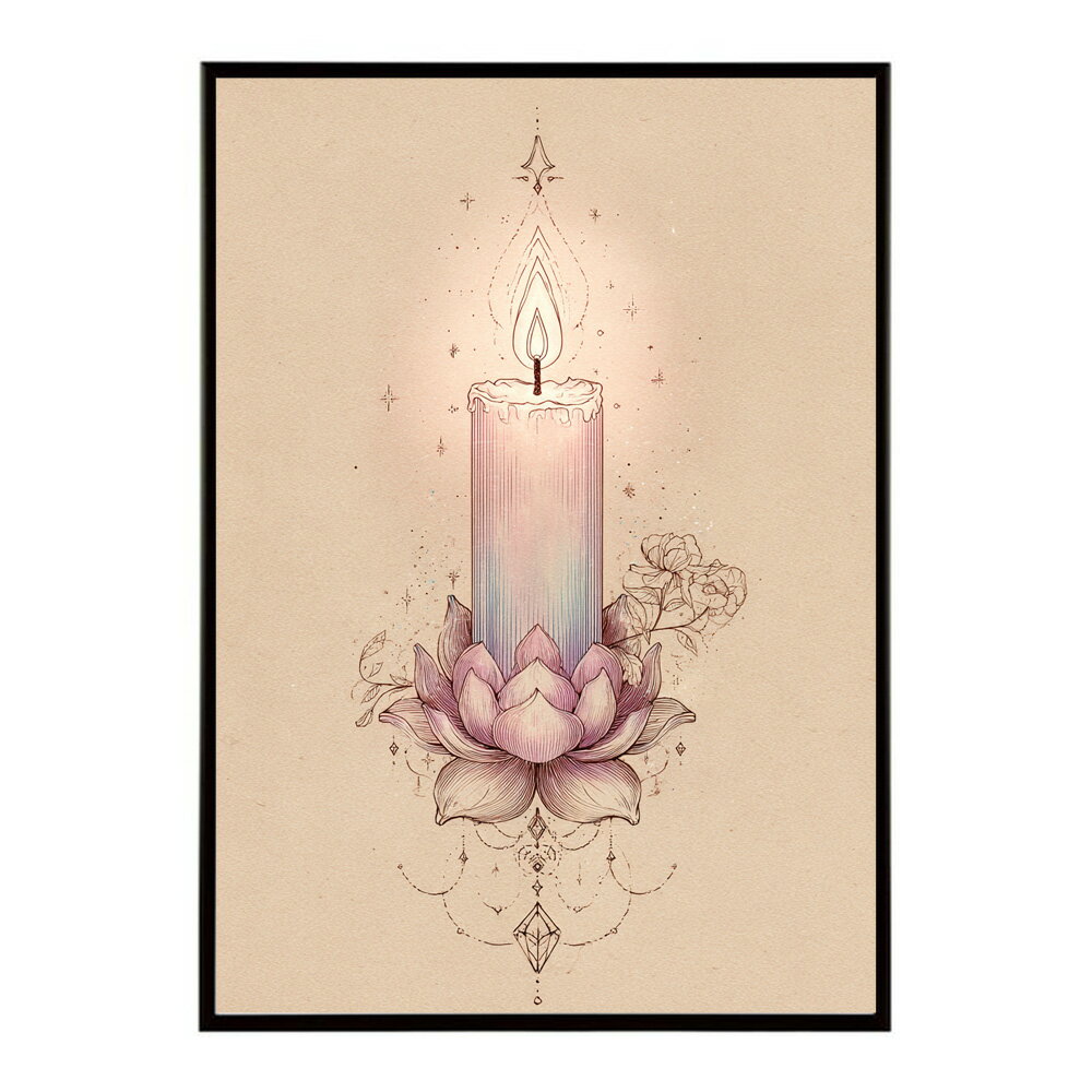 キャンドル ポスター 癒し ヒーリング 瞑想 マインドフルネス 静けさ 光 蝋燭 アート 北欧 インテリア 寝室 ヨガ 空間 用紙とサイズが選べる インテリア おしゃれ プリントポスター フォト イラスト お洒落 特大 大きい【km-poster-728】