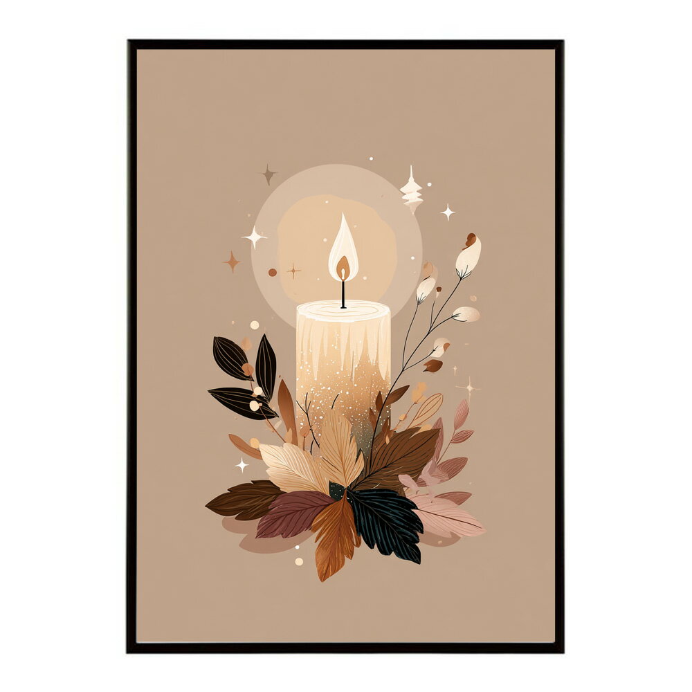 キャンドル ポスター 癒し ヒーリング 瞑想 マインドフルネス 静けさ 光 蝋燭 アート 北欧 インテリア 寝室 ヨガ 空間 用紙とサイズが選べる インテリア おしゃれ プリントポスター フォト イラスト お洒落 特大 大きい【km-poster-735】