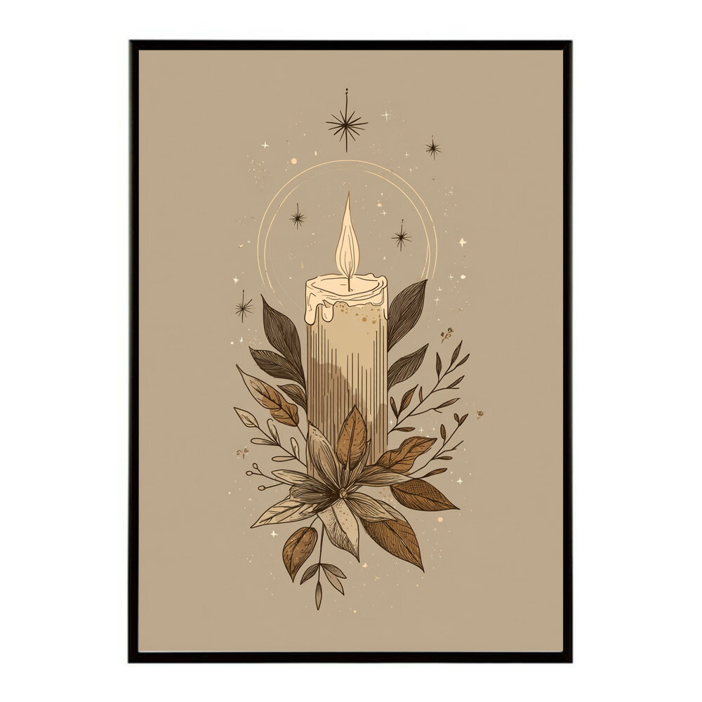 キャンドル ポスター 癒し ヒーリング 瞑想 マインドフルネス 静けさ 光 蝋燭 アート 北欧 インテリア 寝室 ヨガ 空間 用紙とサイズが選べる インテリア おしゃれ プリントポスター フォト イラスト お洒落 特大 大きい【km-poster-737】