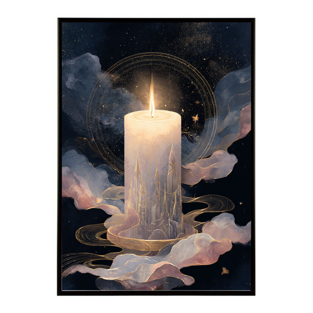 キャンドル ポスター 癒し ヒーリング 瞑想 マインドフルネス 静けさ 光 蝋燭 アート 北欧 インテリア 寝室 ヨガ 空間 用紙とサイズが選べる インテリア おしゃれ プリントポスター フォト イラスト お洒落 特大 大きい【km-poster-761】
