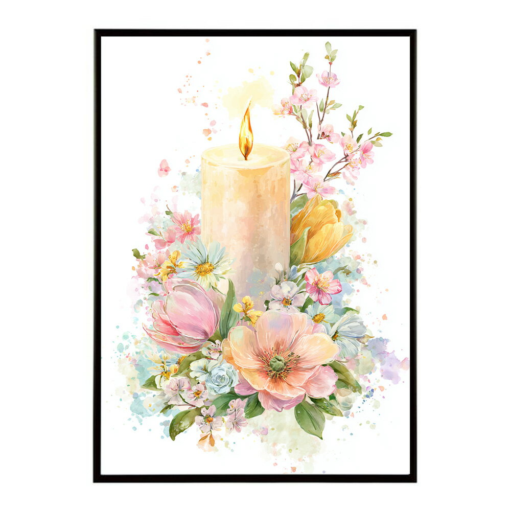 キャンドル ポスター 癒し ヒーリング 瞑想 マインドフルネス 静けさ 光 蝋燭 アート 北欧 インテリア 寝室 ヨガ 空間 用紙とサイズが選べる インテリア おしゃれ プリントポスター フォト イラスト お洒落 特大 大きい【km-poster-803】