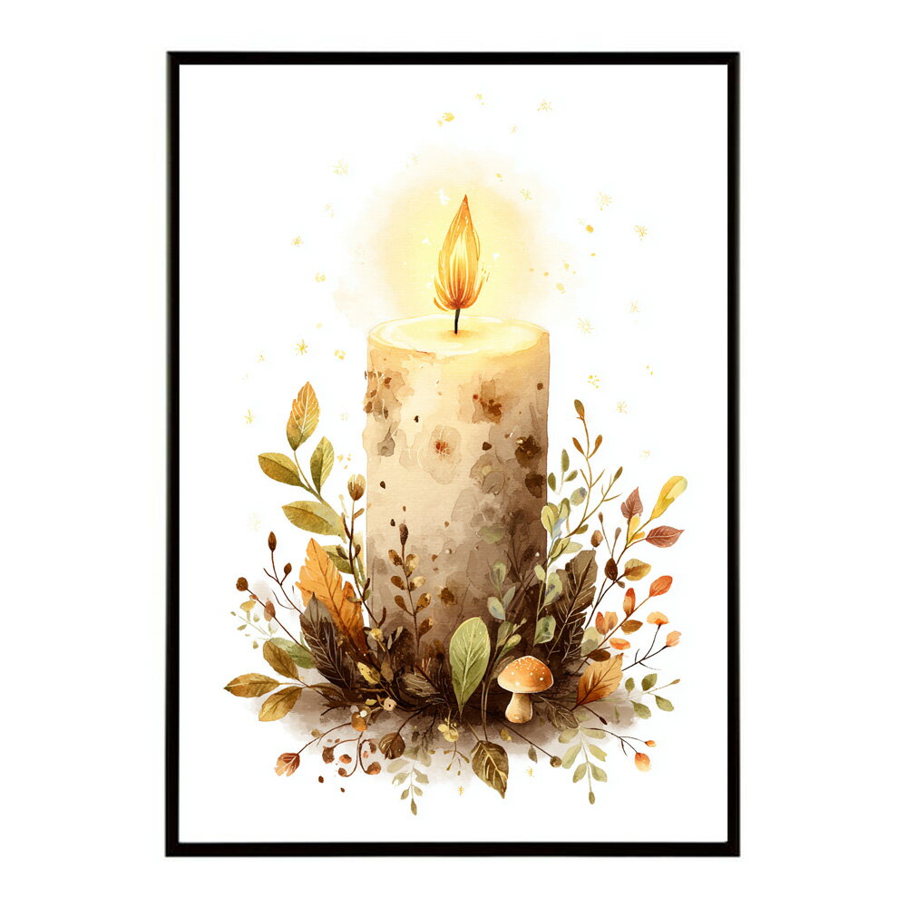 キャンドル ポスター 癒し ヒーリング 瞑想 マインドフルネス 静けさ 光 蝋燭 アート 北欧 インテリア 寝室 ヨガ 空間 用紙とサイズが選べる インテリア おしゃれ プリントポスター フォト イラスト お洒落 特大 大きい【km-poster-813】