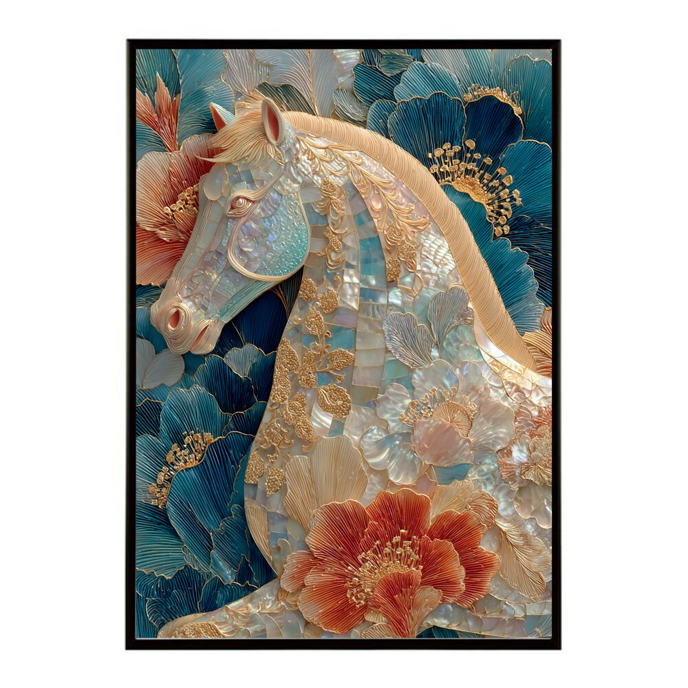 Rakuten - 馬 ポスター 用紙とサイズが選べる おしゃれ 北欧 アートパネル 壁掛け 絵画 風 インテリア アンティーク 花柄 モダン 高級感 玄関 リビング 寝室 ホテルライク プリントポスター フォト イラスト お洒落 特大 大きい【lm-poster-8996】