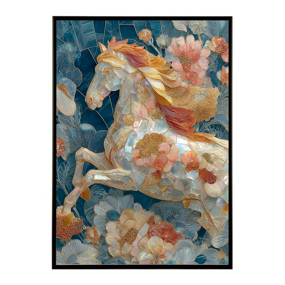 Rakuten - 馬 ポスター 用紙とサイズが選べる おしゃれ 北欧 アートパネル 壁掛け 絵画 風 インテリア アンティーク 花柄 モダン 高級感 玄関 リビング 寝室 ホテルライク プリントポスター フォト イラスト お洒落 特大 大きい【lm-poster-9030】