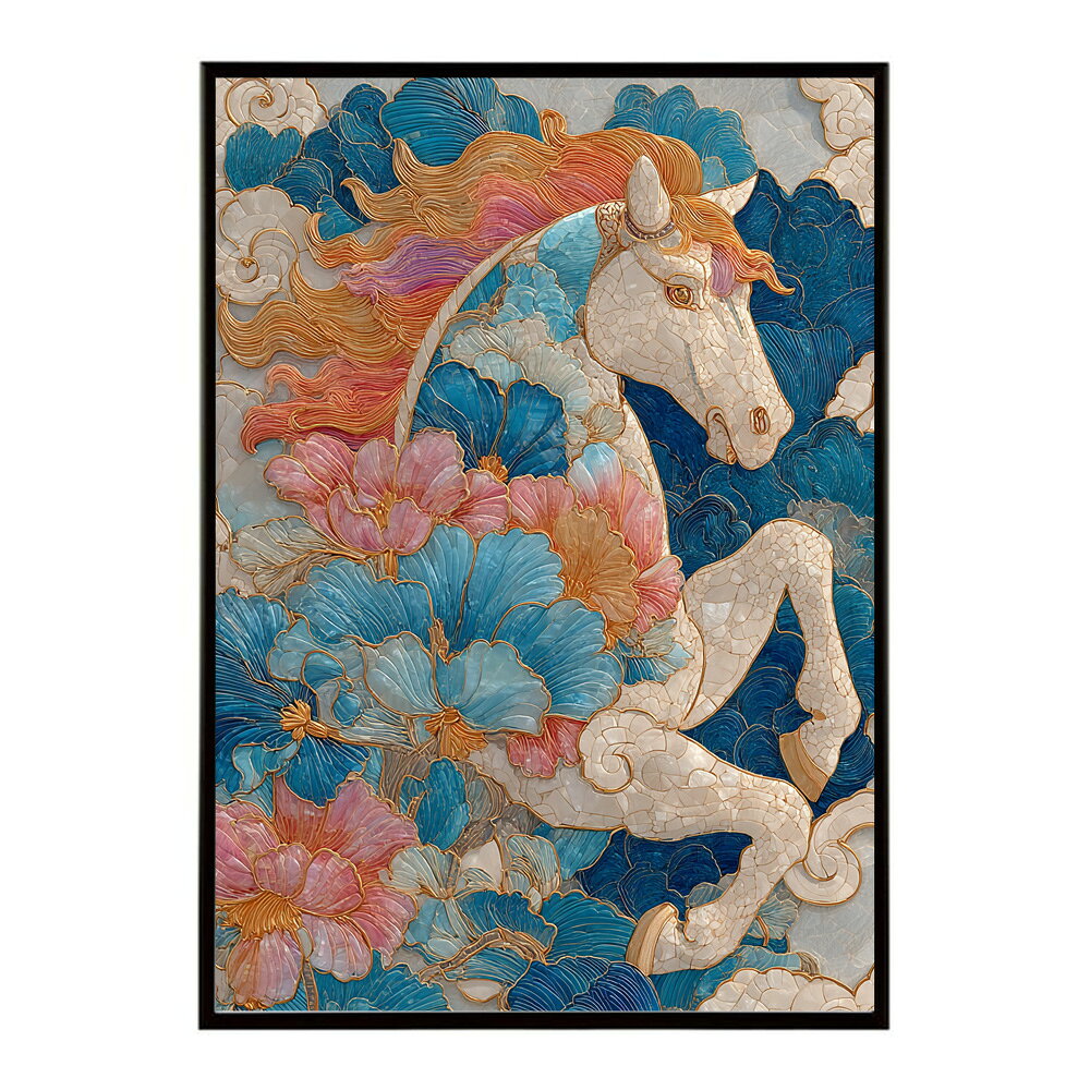 Rakuten - 馬 ポスター 用紙とサイズが選べる おしゃれ 北欧 アートパネル 壁掛け 絵画 風 インテリア アンティーク 花柄 モダン 高級感 玄関 リビング 寝室 ホテルライク プリントポスター フォト イラスト お洒落 特大 大きい【lm-poster-9049】
