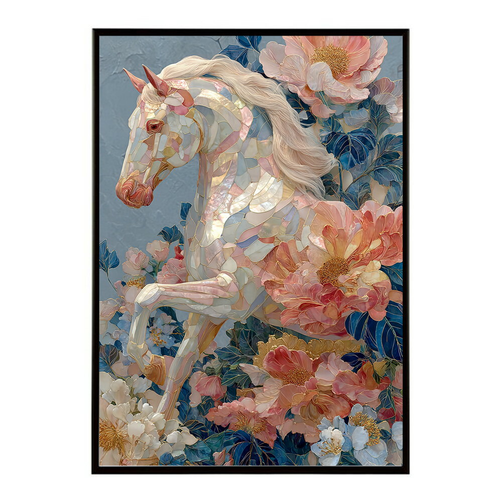 Rakuten - 馬 ポスター 用紙とサイズが選べる おしゃれ 北欧 アートパネル 壁掛け 絵画 風 インテリア アンティーク 花柄 モダン 高級感 玄関 リビング 寝室 ホテルライク プリントポスター フォト イラスト お洒落 特大 大きい【lm-poster-9107】