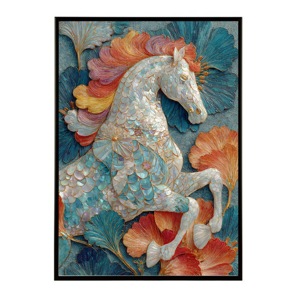 馬 ポスター 用紙とサイズが選べる おしゃれ 北欧 アートパネル 壁掛け 絵画 風 インテリア アンティーク 花柄 モダン 高級感 玄関 リビング 寝室 ホテルライク プリントポスター フォト イラスト お洒落 特大 大きい【lm-poster-9137】