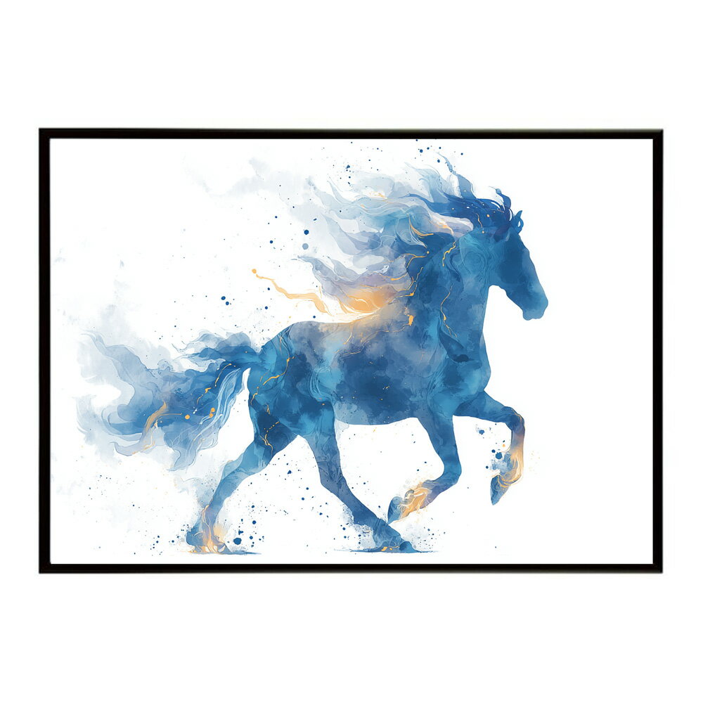 Rakuten - ホースポスター 馬 抽象アート 干支 牛 2026 運気 風水 モダンデザイン 壁掛け インテリア おしゃれ フォト イラスト お洒落 特大 大きい【km-poster-1686】